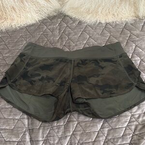 lululemon athletica Olive Green Camo Athletic Shorts